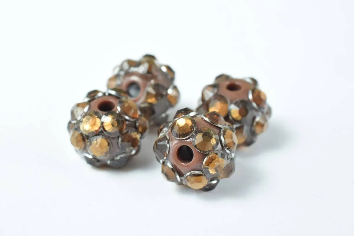10x8mm Rhinestone Resin Beads, Shamballa, Round Ball Beads, for Macrame Bracelet, Basketball wives Earring 10 Colors set of 10 or 20 PCs