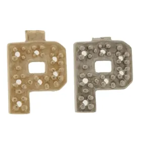 14KY & 14KW  Block Initial 9mm P For .01pt Stone