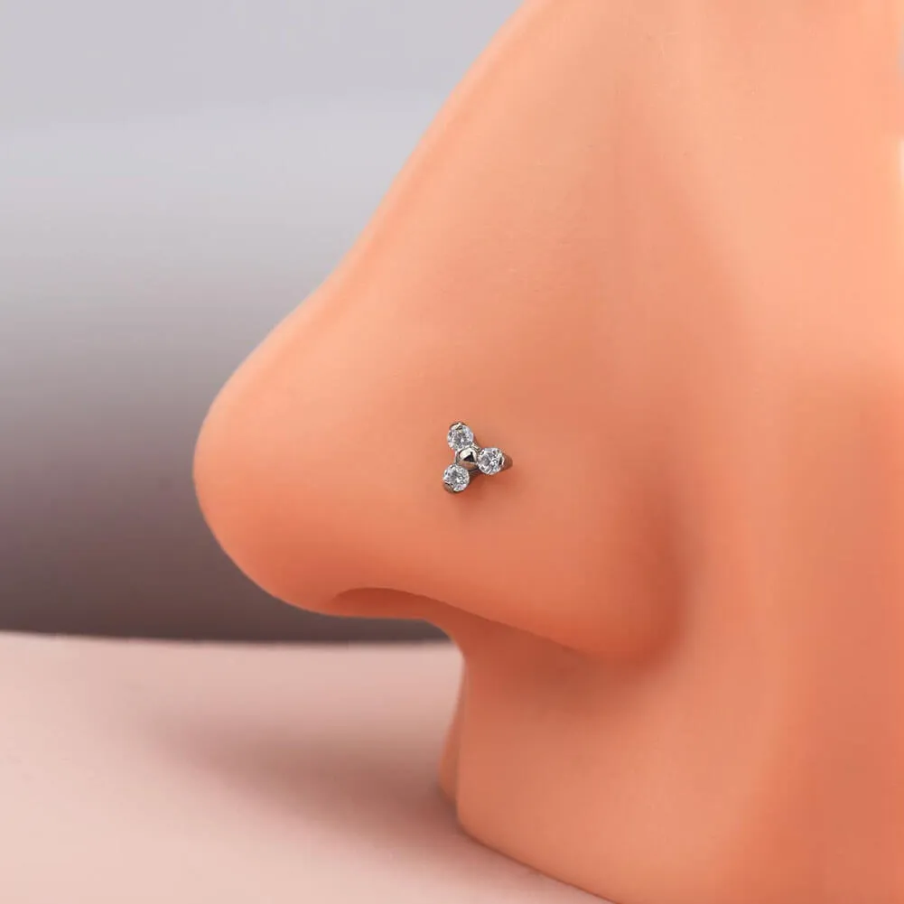 20G Titanium CZ Delicate Nose Screw Stud