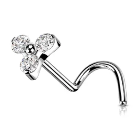 20G Titanium CZ Delicate Nose Screw Stud