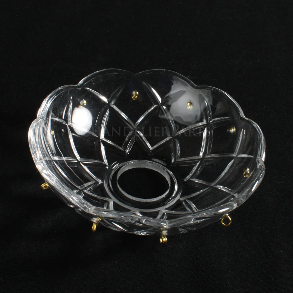 4" Criss-Cross Pressed Bobeche (Various Pin Hole Options)