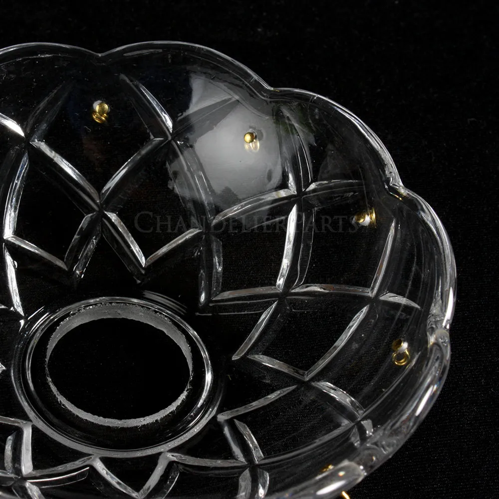 4" Criss-Cross Pressed Bobeche (Various Pin Hole Options)