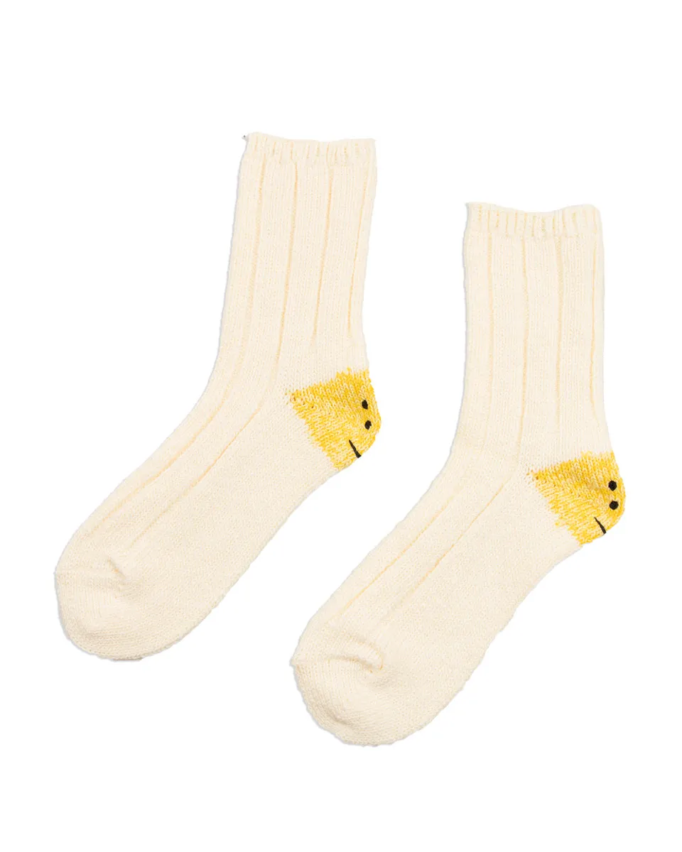 56 Yarns MA-1 RAINBOWY HAPPY HEEL Socks - White