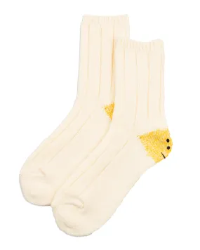 56 Yarns MA-1 RAINBOWY HAPPY HEEL Socks - White