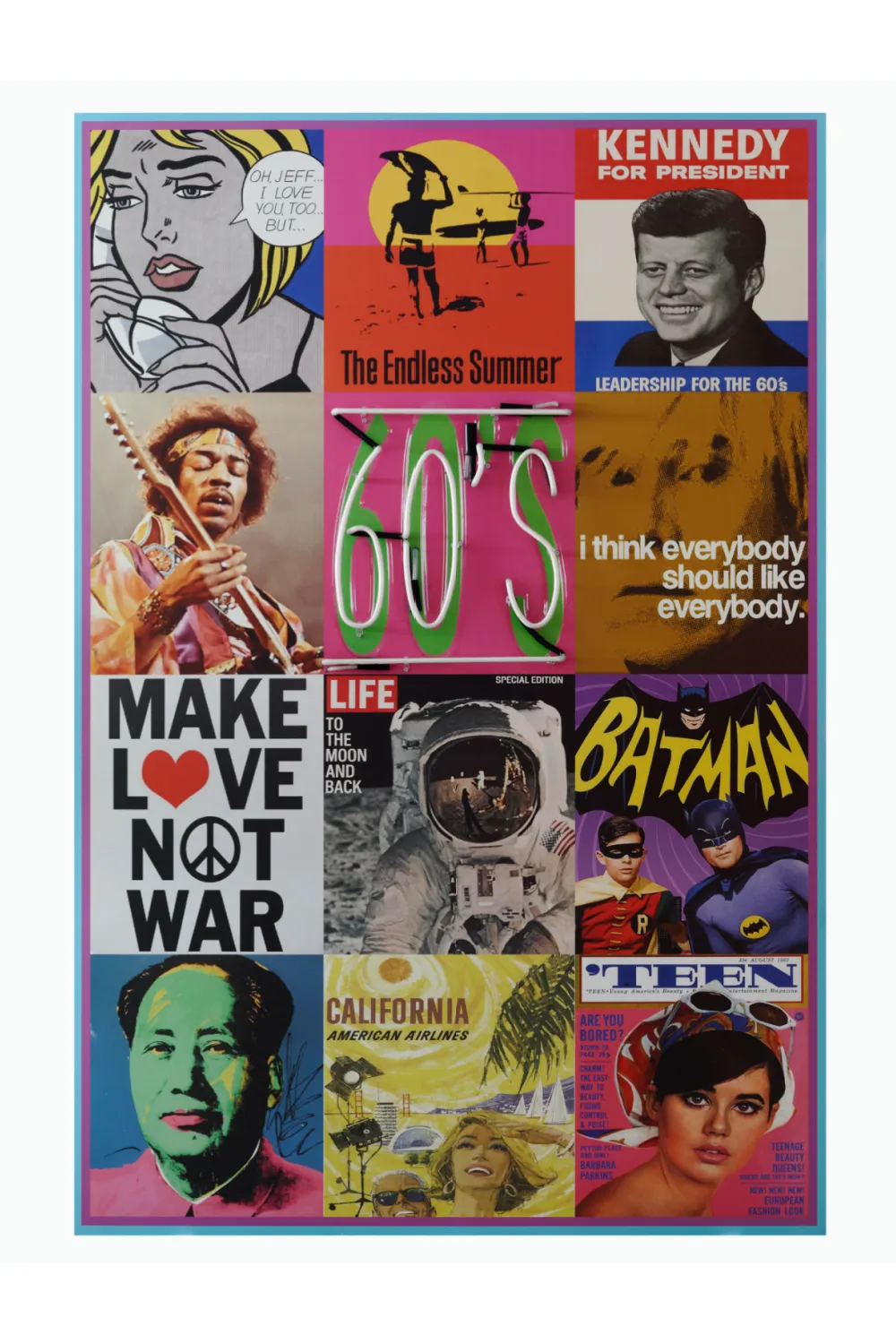 60s Icons Neon Wall Art | Andrew Martin The Sixties