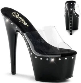 7" Stiletto Platform Slide with Rhinestone Accents (ADORE-701LS Final Sale)