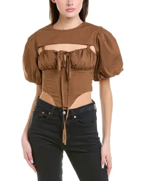 & Rouge Cropped Corset Top