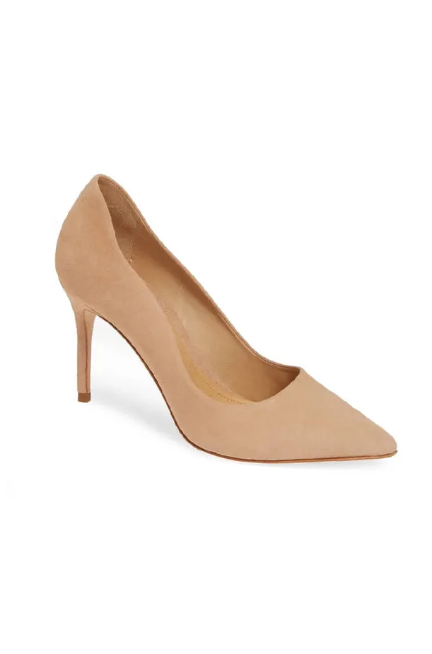 Analira Mid Heel Pump - Honey Beige Suede