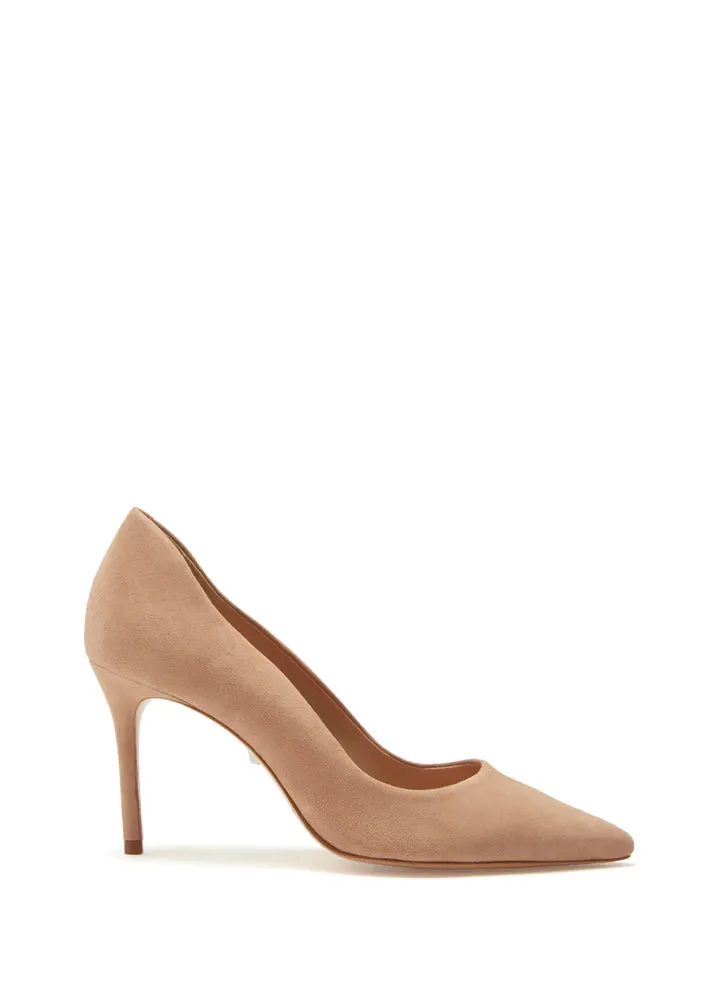 Analira Mid Heel Pump - Honey Beige Suede