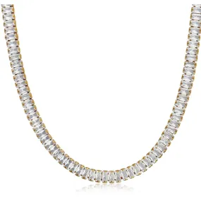 Baguette Tennis Chain Necklace -Gold Filled