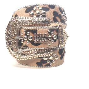 b.b. Simon "Leopard Pony Hair" Crystal Belt