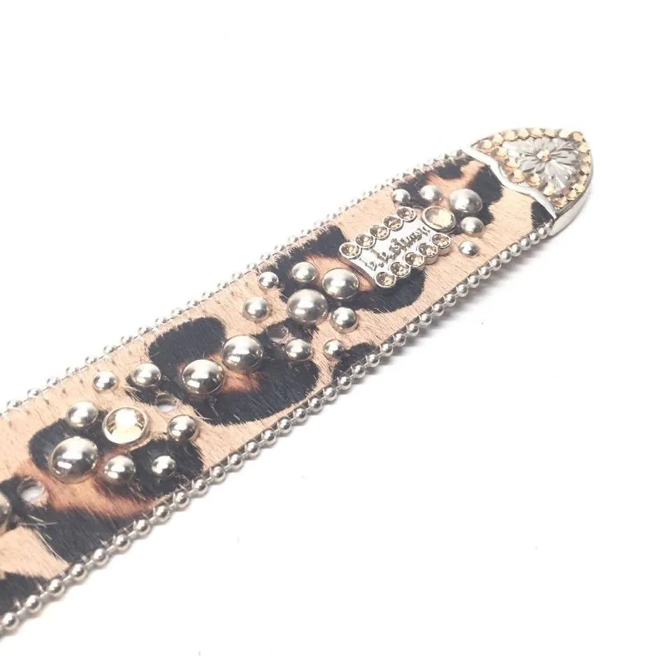 b.b. Simon "Leopard Pony Hair" Crystal Belt