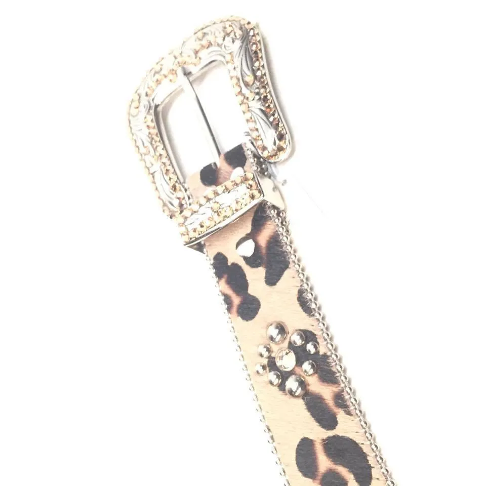 b.b. Simon "Leopard Pony Hair" Crystal Belt