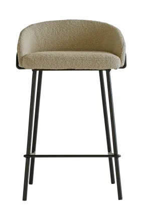 Beige Bouclé Bar Stool | Andrew Martin Cara