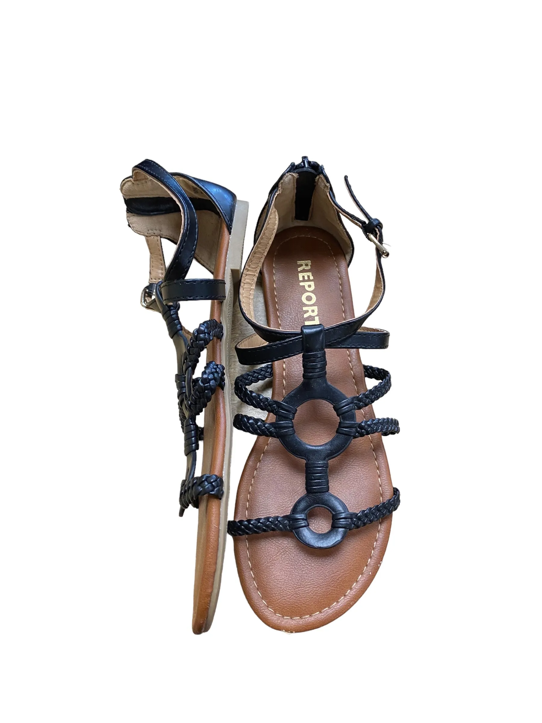 Black Sandals Flats Report, Size 8