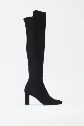 Black Suede Gillian Over The Knee Boot