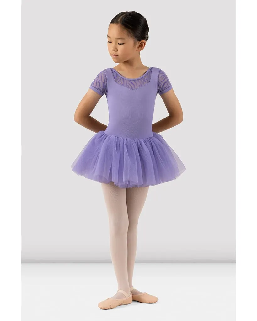 Bloch Holly Scoop Neck Mesh Detail Cap Sleeve Tutu Ballet Dress  - CL3332 Girls