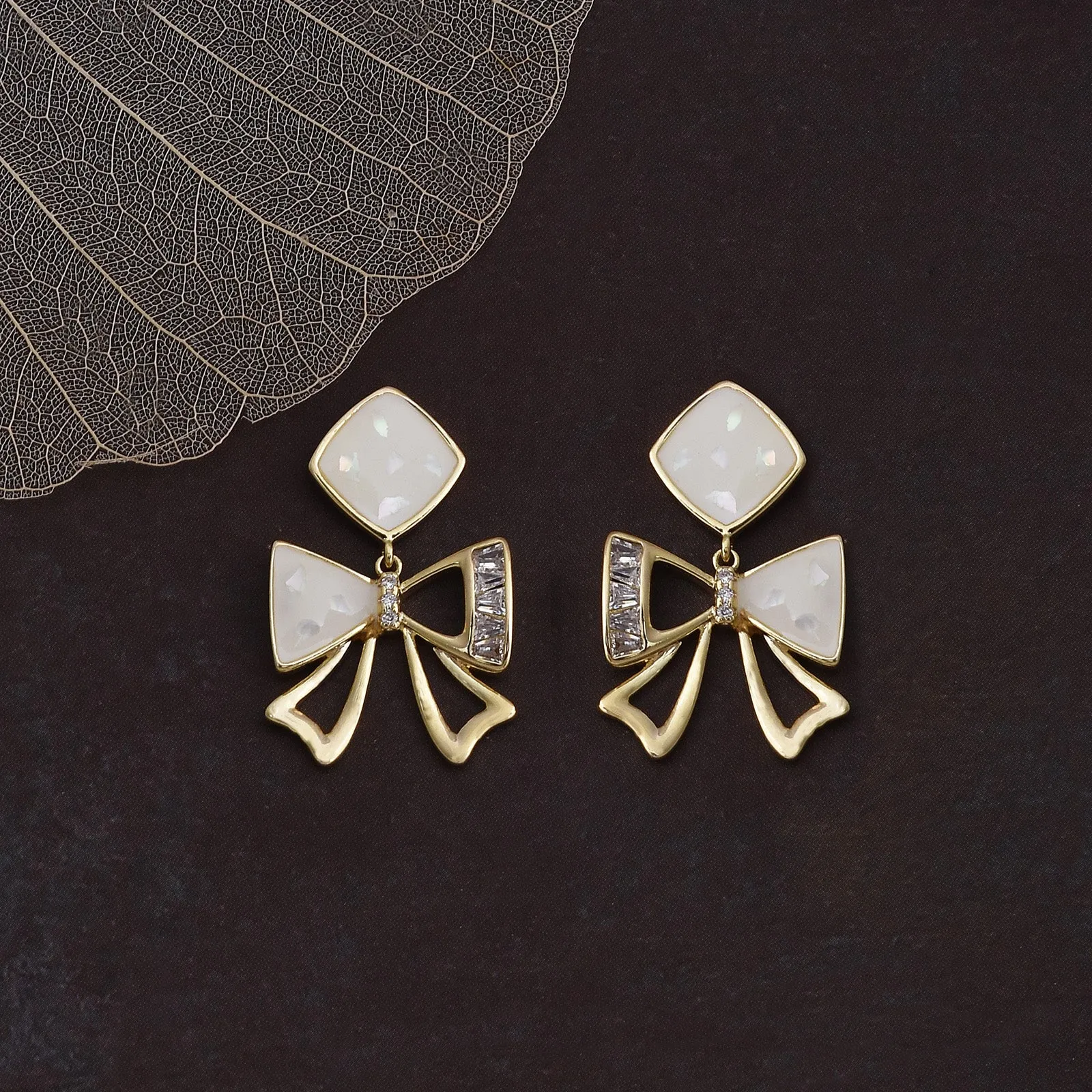 Bow Fashionable Dangler Earrings