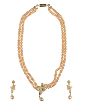 Butterfly Real Pearl Necklace Set