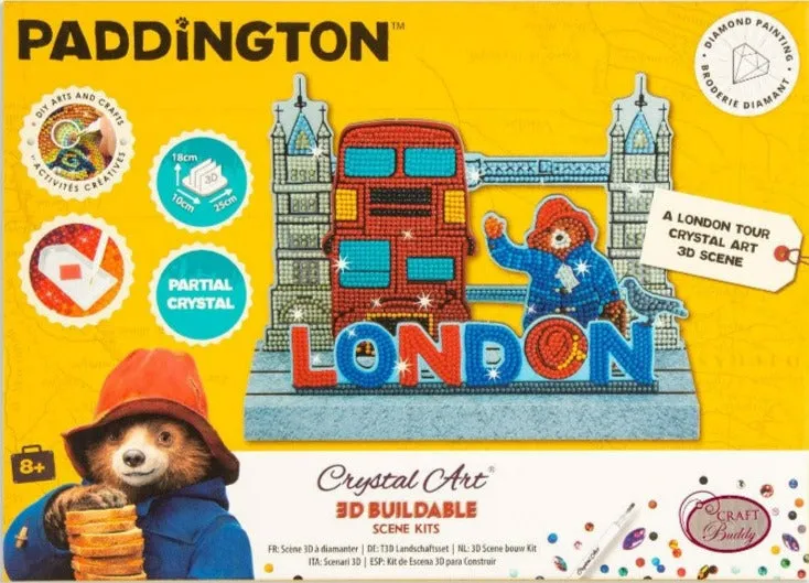 CA-SCKT11: London Tour with Paddington Crystal Art 3D Scene