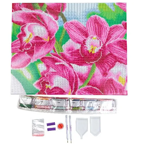 CAK-QVC-4050L-23: 'Blooming Orchids' 40x50cm Crystal Art Kit