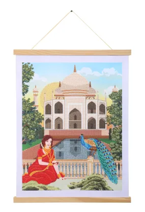 Premium Crystal Art Scroll Kit - Majestic Taj Mahal (35x45cm)