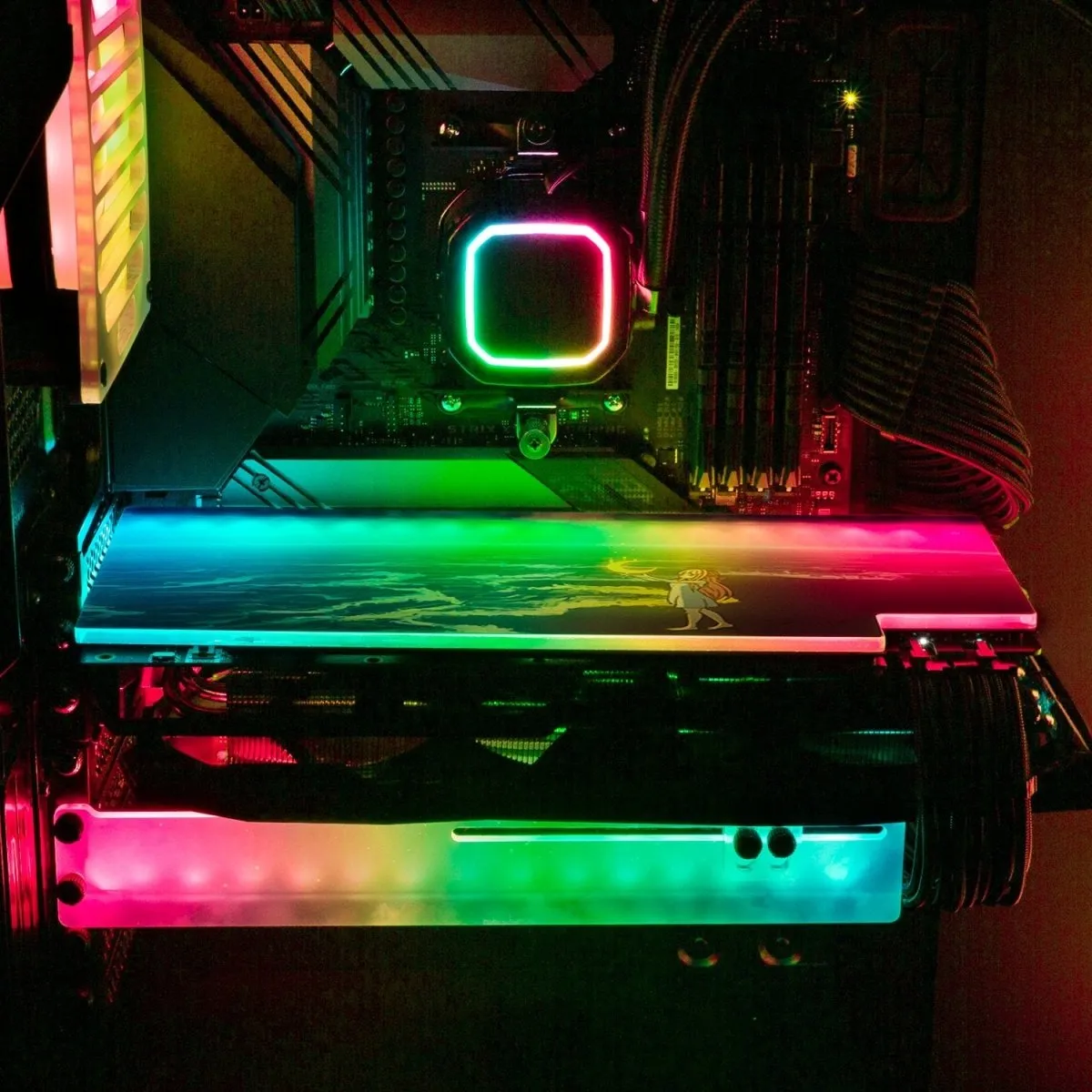 Catching The Moon RGB GPU Support Bracket