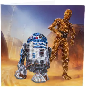 CCK-SWS803: R2-D2 & C-3PO 18x18cm Crystal Art Card