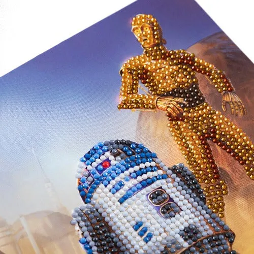 CCK-SWS803: R2-D2 & C-3PO 18x18cm Crystal Art Card