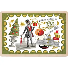 Christmas Gentleman Wooden Postcard