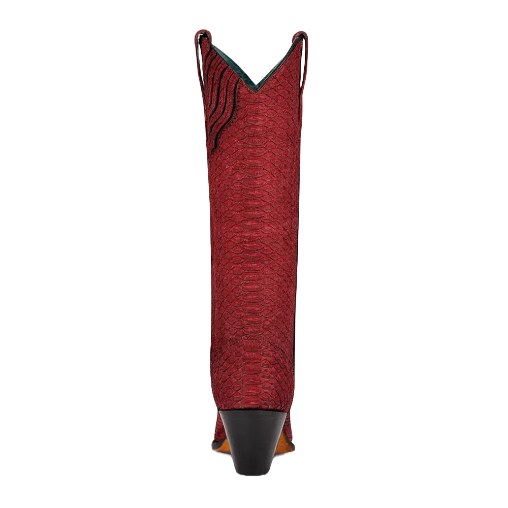Corral Ladies Python Exotic Red Tall Boots A4194