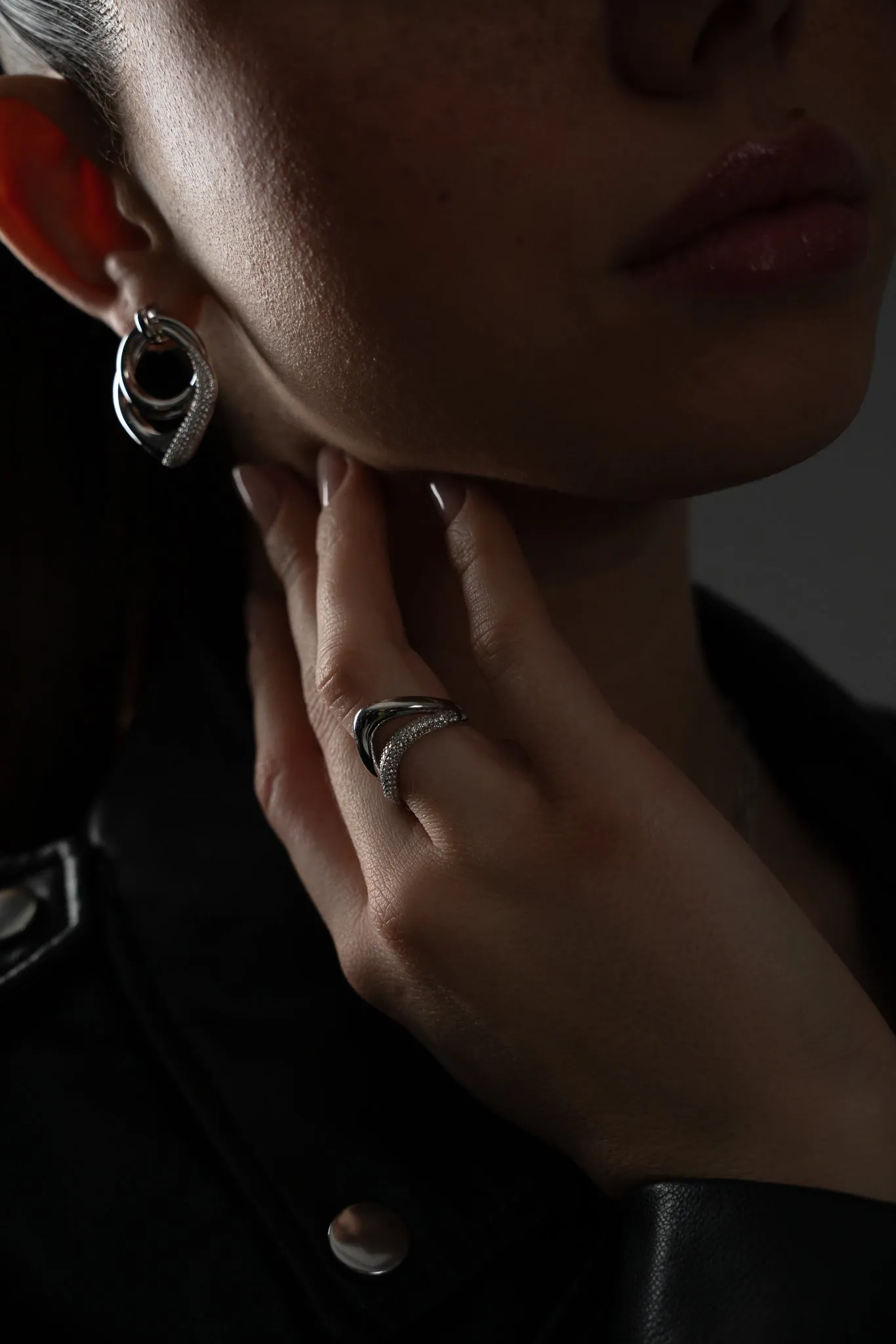 Crystal Galaxy Ring Silver