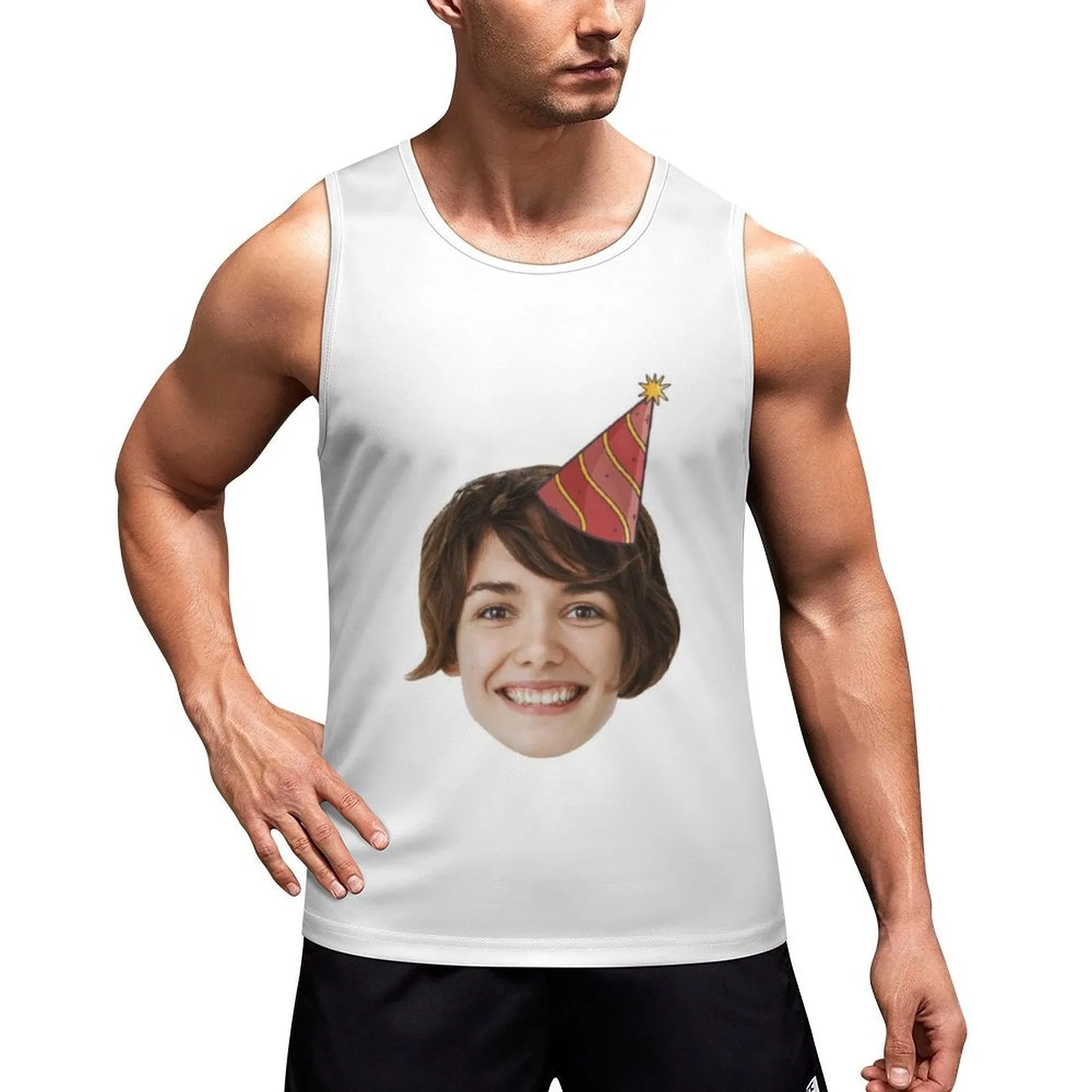 Custom Big Face Birthday Party Tank Tops For Women&Men 30 Colors