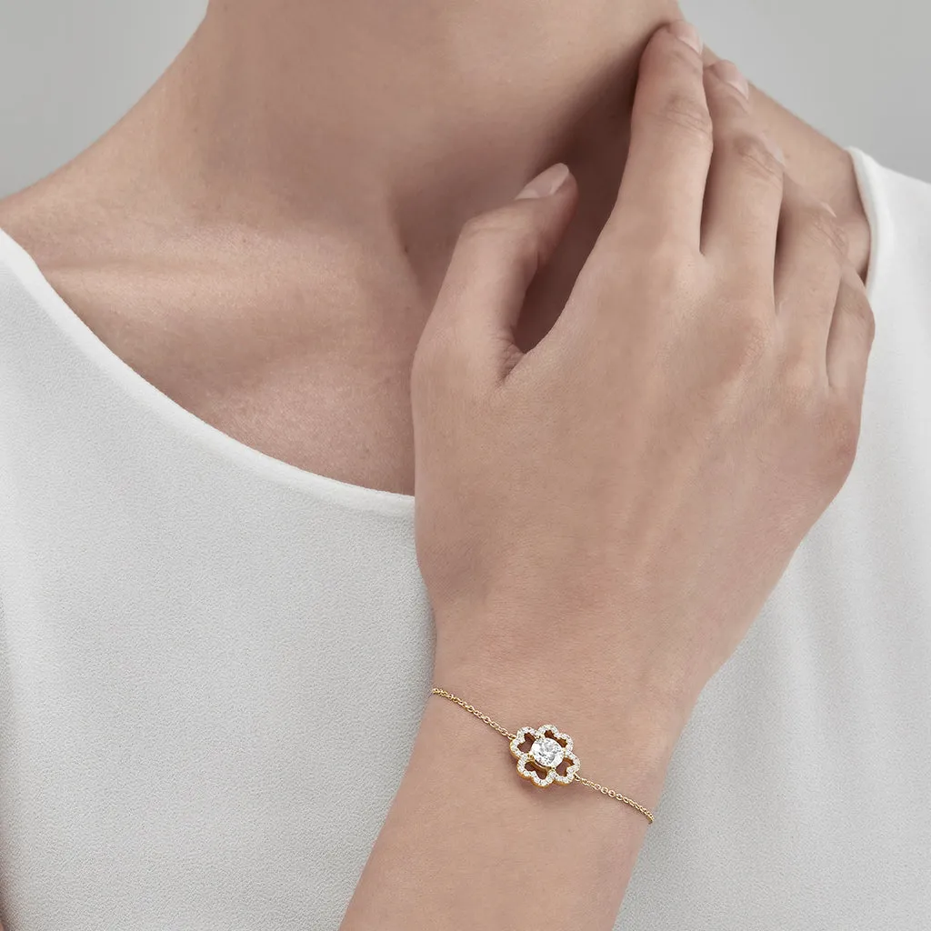 Diamond2 Flower Bracelet, Studded