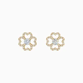 Diamond2 Flower Earrings, Studded