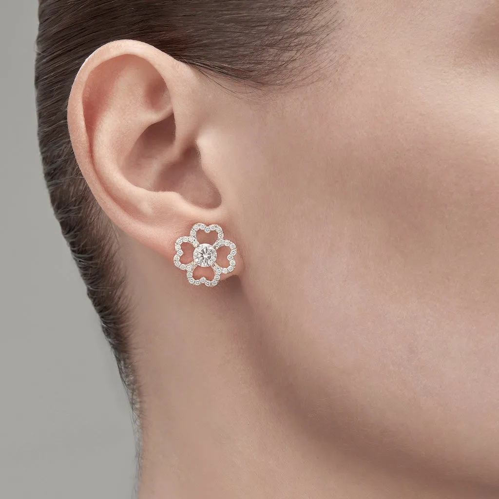 Diamond2 Flower Earrings, Studded