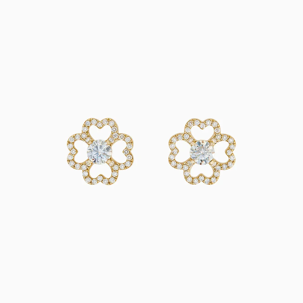Diamond2 Flower Earrings, Studded