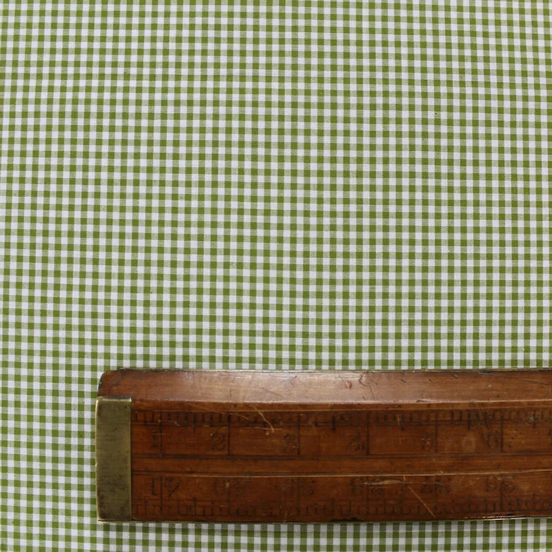 Dressmaking Cotton - Mini Gingham - Sage Green and White