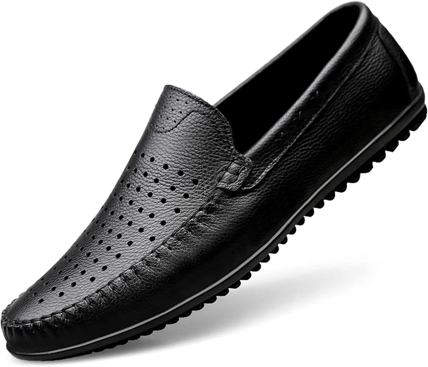 Driving Moccasins Loafer Shoes for Men Simple Breathable Driving Loafers Moccasins Shoes Leather Resistant Lightweight Anti-Slip Driving Slip On for Any Attire