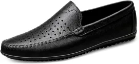 Driving Moccasins Loafer Shoes for Men Simple Breathable Driving Loafers Moccasins Shoes Leather Resistant Lightweight Anti-Slip Driving Slip On for Any Attire