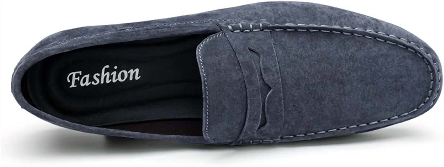 Easy to Put and Remove. Driving Moccasins Loafer Shoes for Men Penny Loafer Genuine Leather Stitching Details Round Toe Flat Heel Lightweight Flexible Resistant Anti-Slip for All Occasions