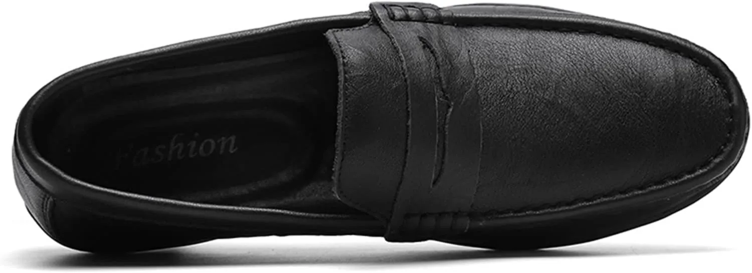 Easy to Put and Remove. Driving Moccasins Smoking Loafer for Men Penny Loafer PU Stitching Details Round Toe Anti-Slip Resistant Flat Heel Flexible Lightweight Casual for All Occasions