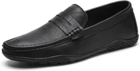 Easy to Put and Remove. Driving Moccasins Smoking Loafer for Men Penny Loafer PU Stitching Details Round Toe Anti-Slip Resistant Flat Heel Flexible Lightweight Casual for All Occasions