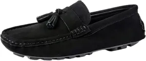 Easy to Put and Remove. Smoking Loafer for Men PU Tassel Stitching Details Round Toe Suede Vamp Flexible Lightweight Flat Heel Resistant Driving Slip on for All Occasions
