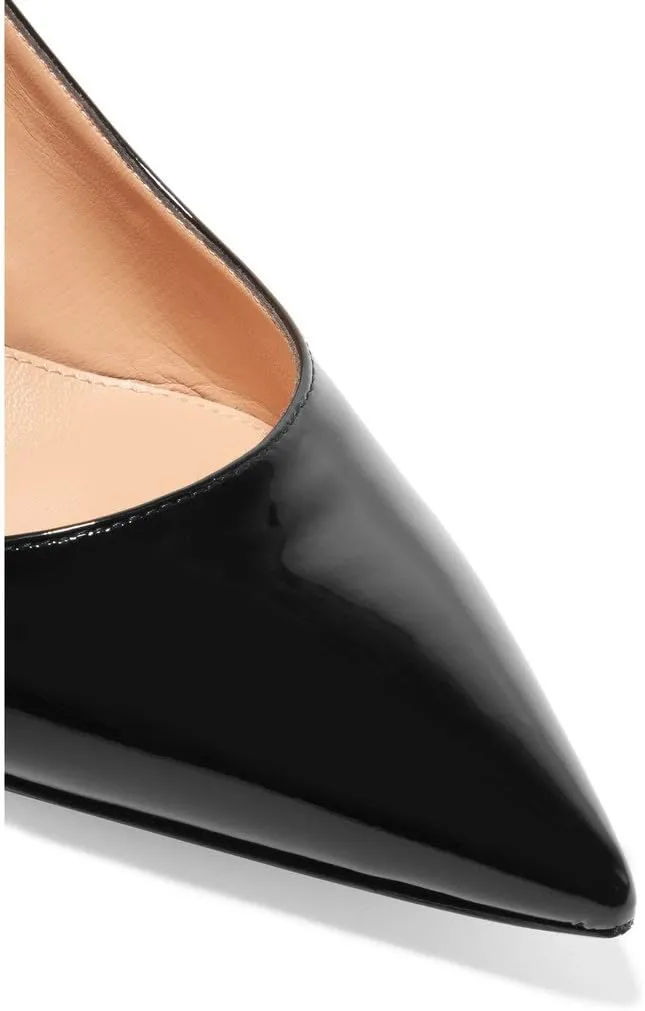 Eldof Womens Kitten Heel Pumps| Pointed Toe Slingback Sandals | 6.5CM Mid Heel Wedding Dress Shoes
