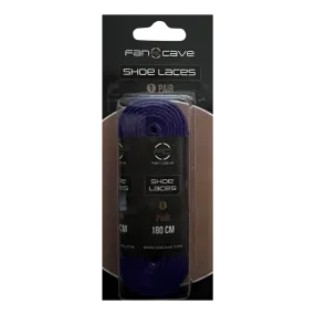 Fan Cave Standard Shoelaces - Purple with White Text