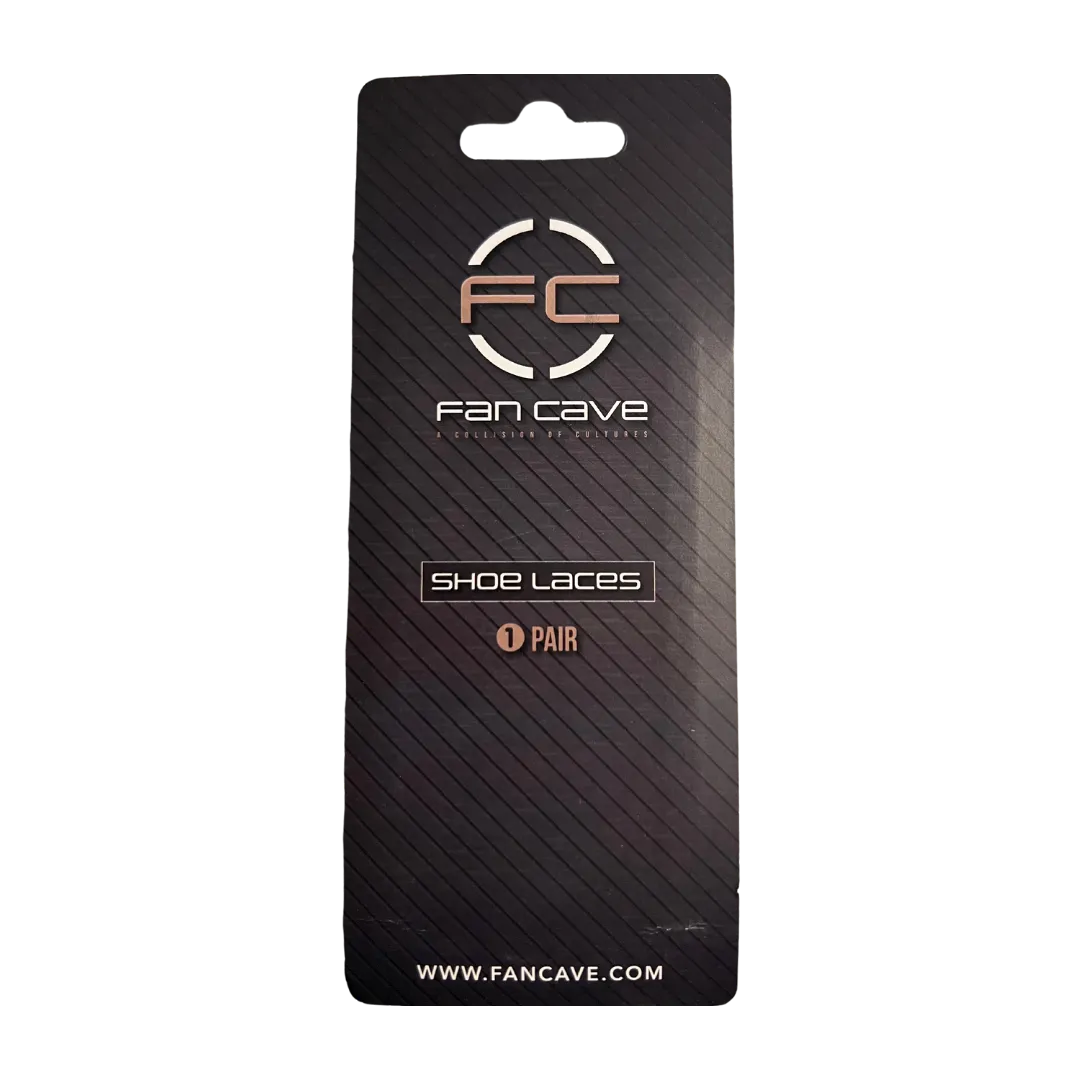 Fan Cave Standard Shoelaces - Purple with White Text