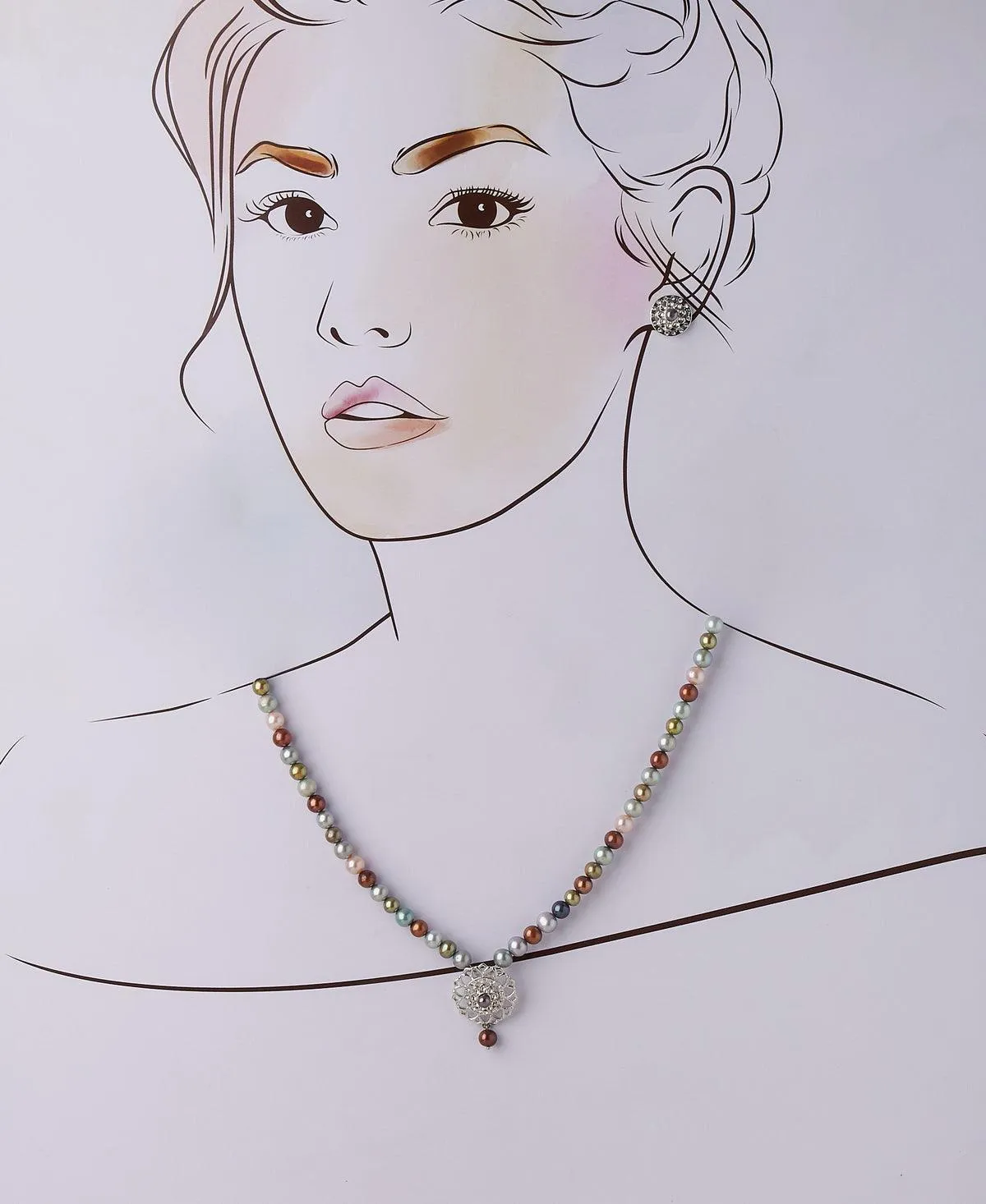 Fashionable Real Pearl Necklace Set
