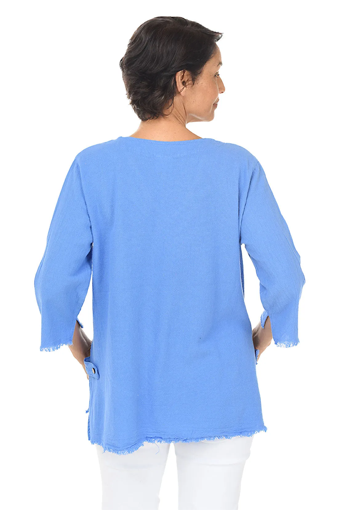 Elegant Fringed High-Low Crinkle Top for Women