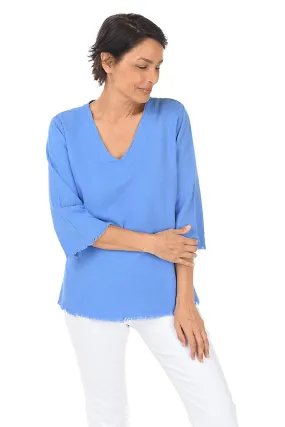 Elegant Fringed High-Low Crinkle Top for Women